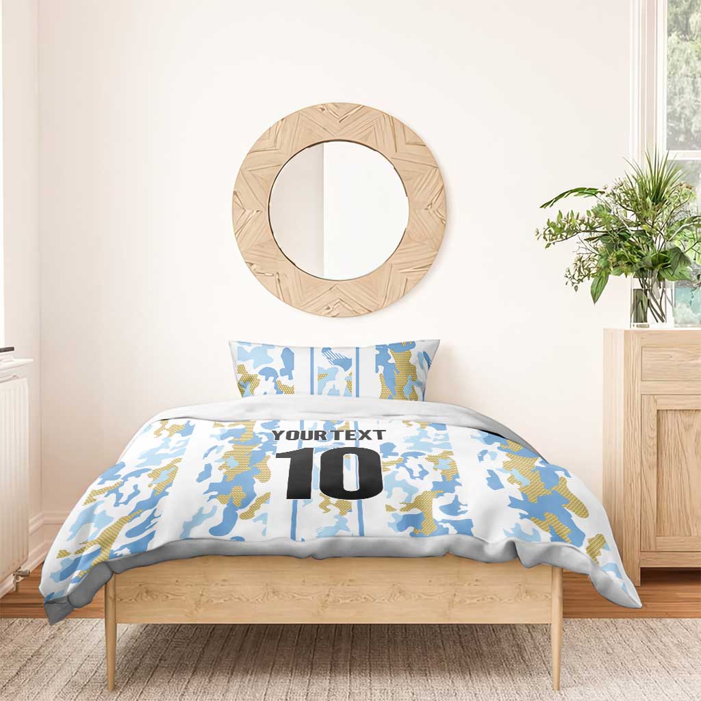 Custom Argentina Football Bedding Set Vamos La Albiceleste Camouflage Style - Wonder Print Shop