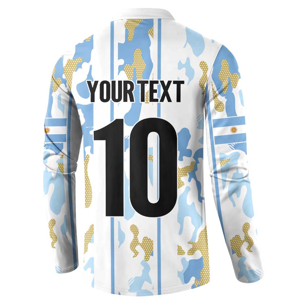 Custom Argentina Football Button Sweatshirt Vamos La Albiceleste Camouflage Style - Wonder Print Shop