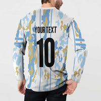 Custom Argentina Football Button Sweatshirt Vamos La Albiceleste Camouflage Style - Wonder Print Shop