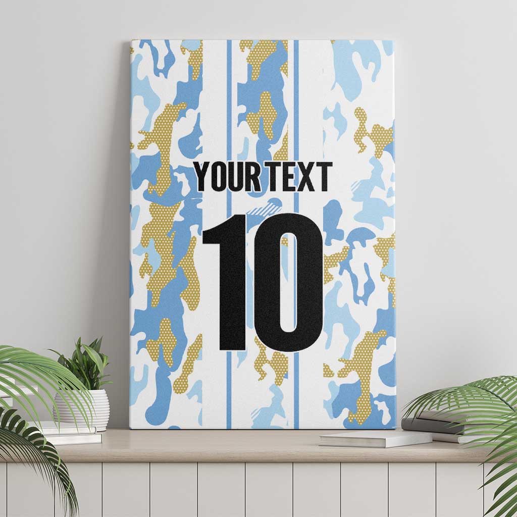 Custom Argentina Football Canvas Wall Art Vamos La Albiceleste Camouflage Style - Wonder Print Shop