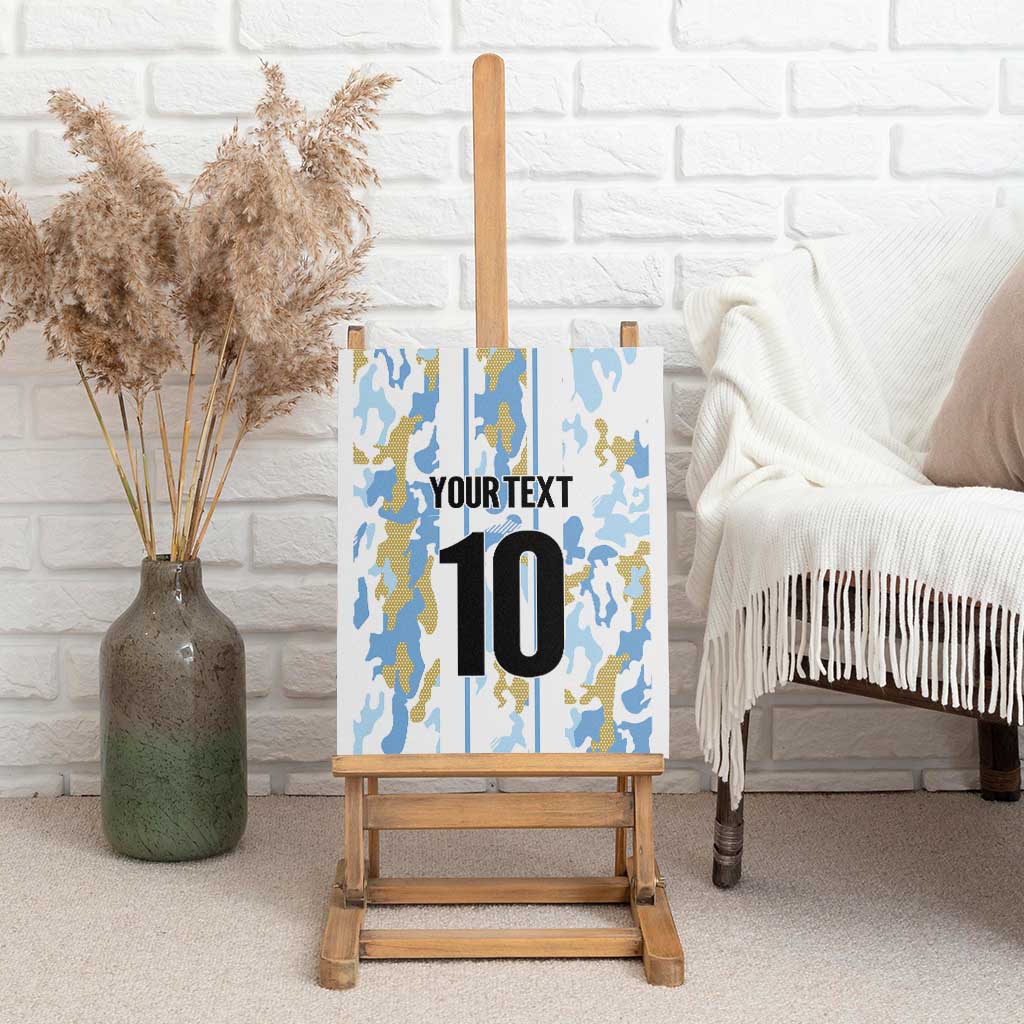 Custom Argentina Football Canvas Wall Art Vamos La Albiceleste Camouflage Style - Wonder Print Shop