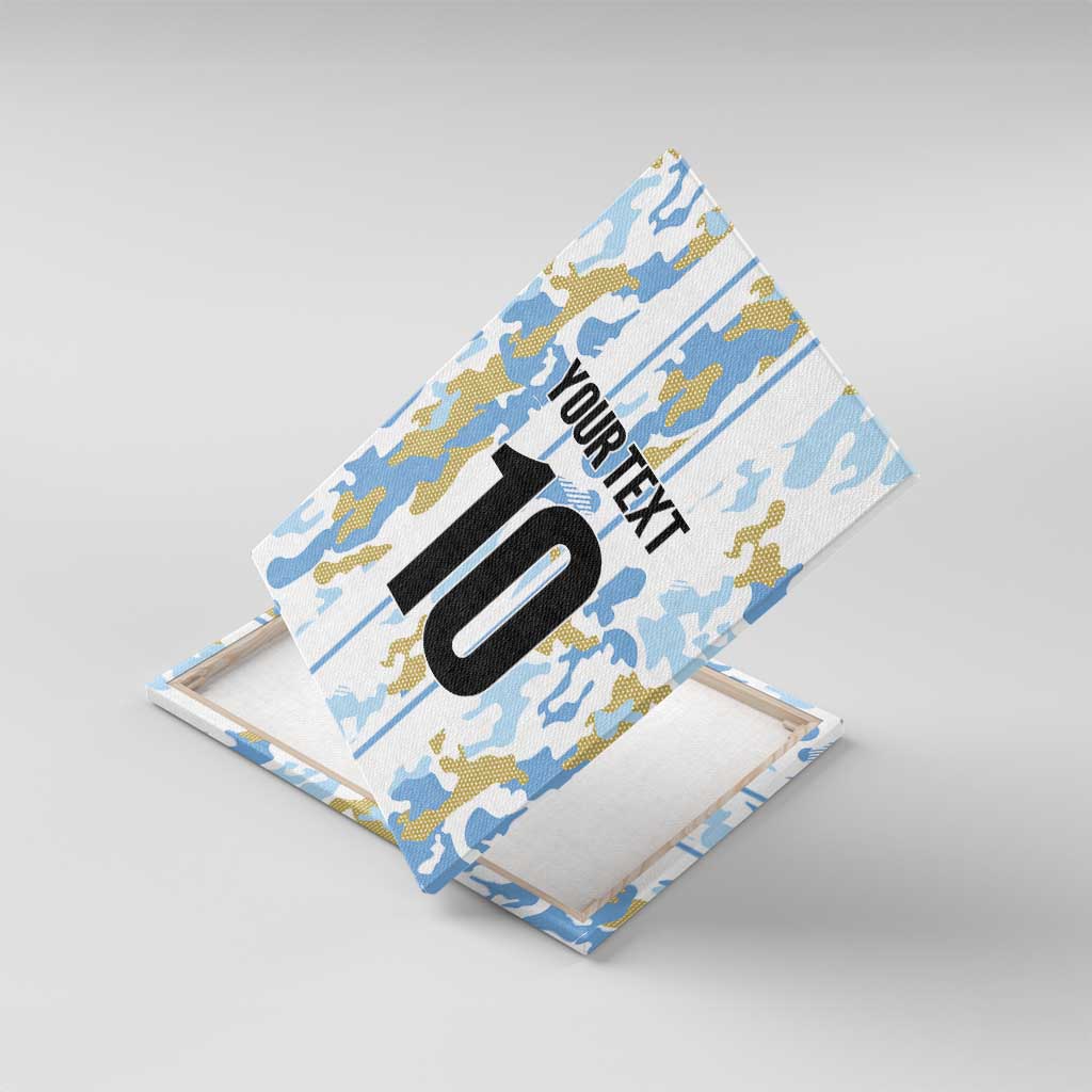 Custom Argentina Football Canvas Wall Art Vamos La Albiceleste Camouflage Style - Wonder Print Shop