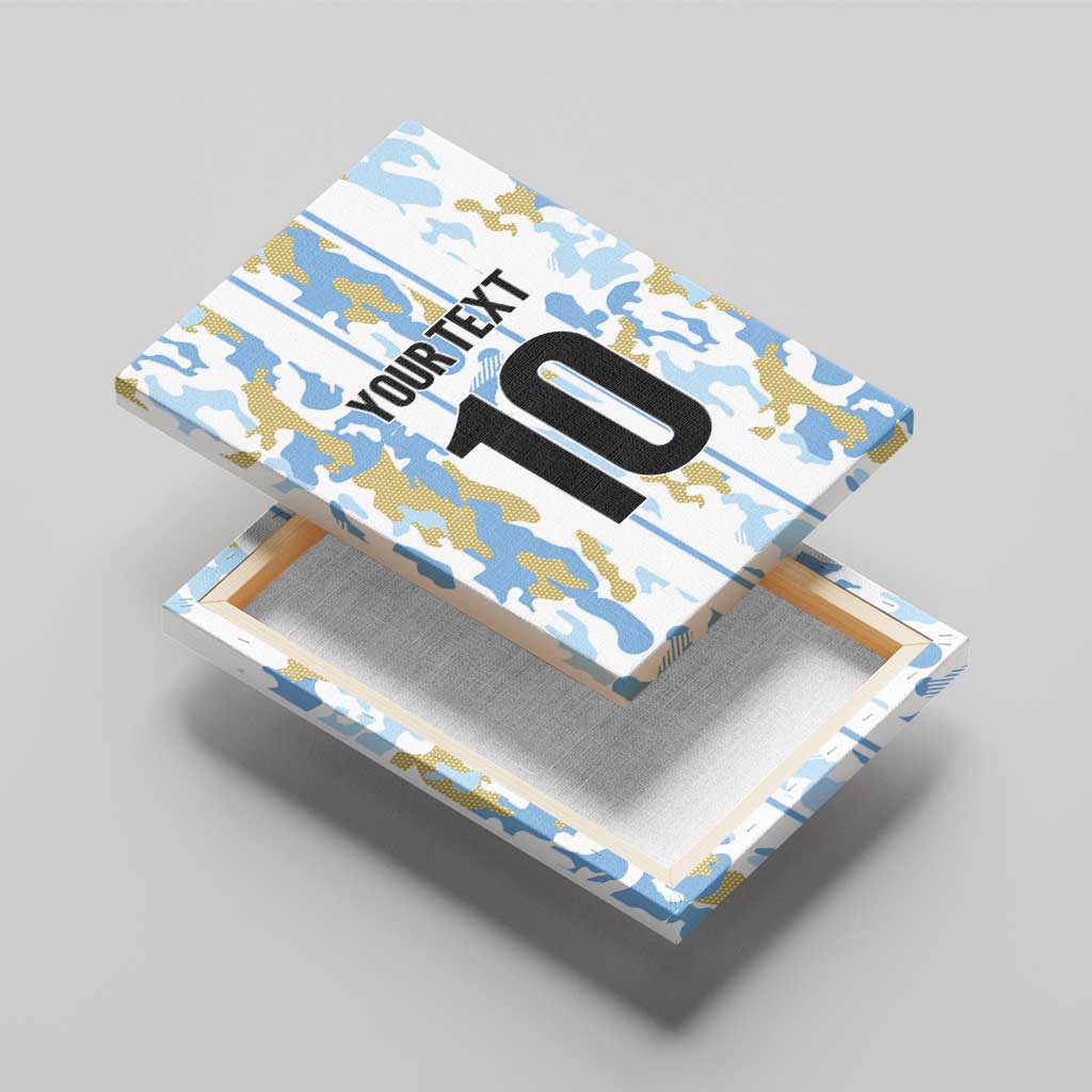 Custom Argentina Football Canvas Wall Art Vamos La Albiceleste Camouflage Style - Wonder Print Shop