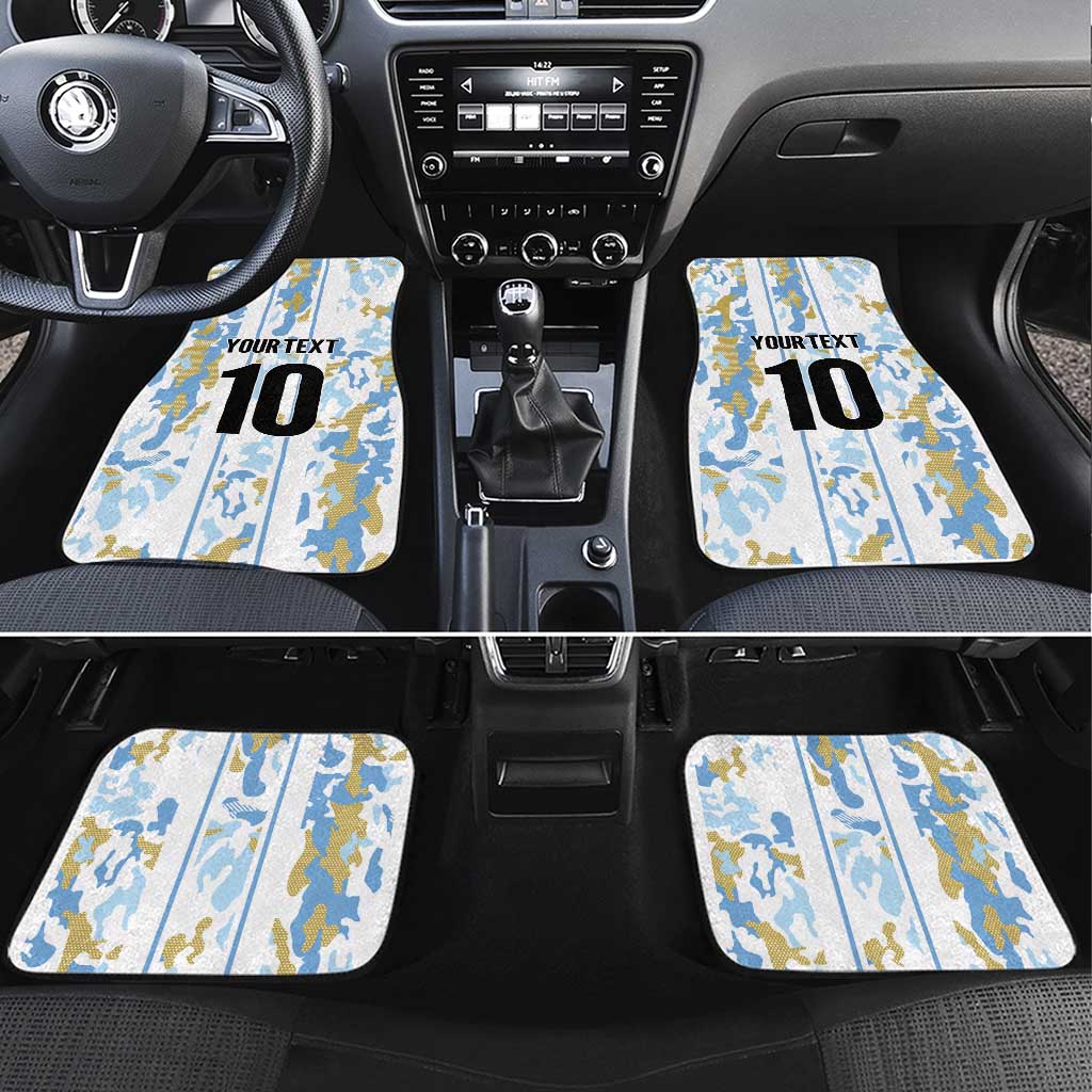 Custom Argentina Football Car Mats Vamos La Albiceleste Camouflage Style - Wonder Print Shop