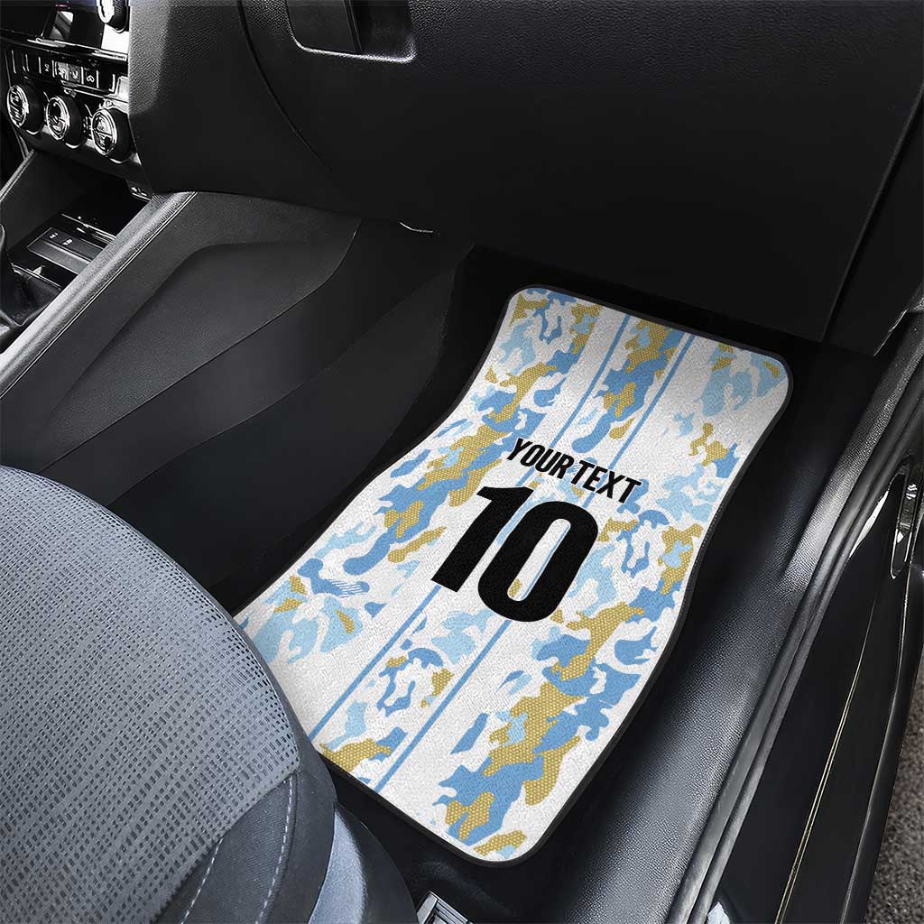 Custom Argentina Football Car Mats Vamos La Albiceleste Camouflage Style - Wonder Print Shop