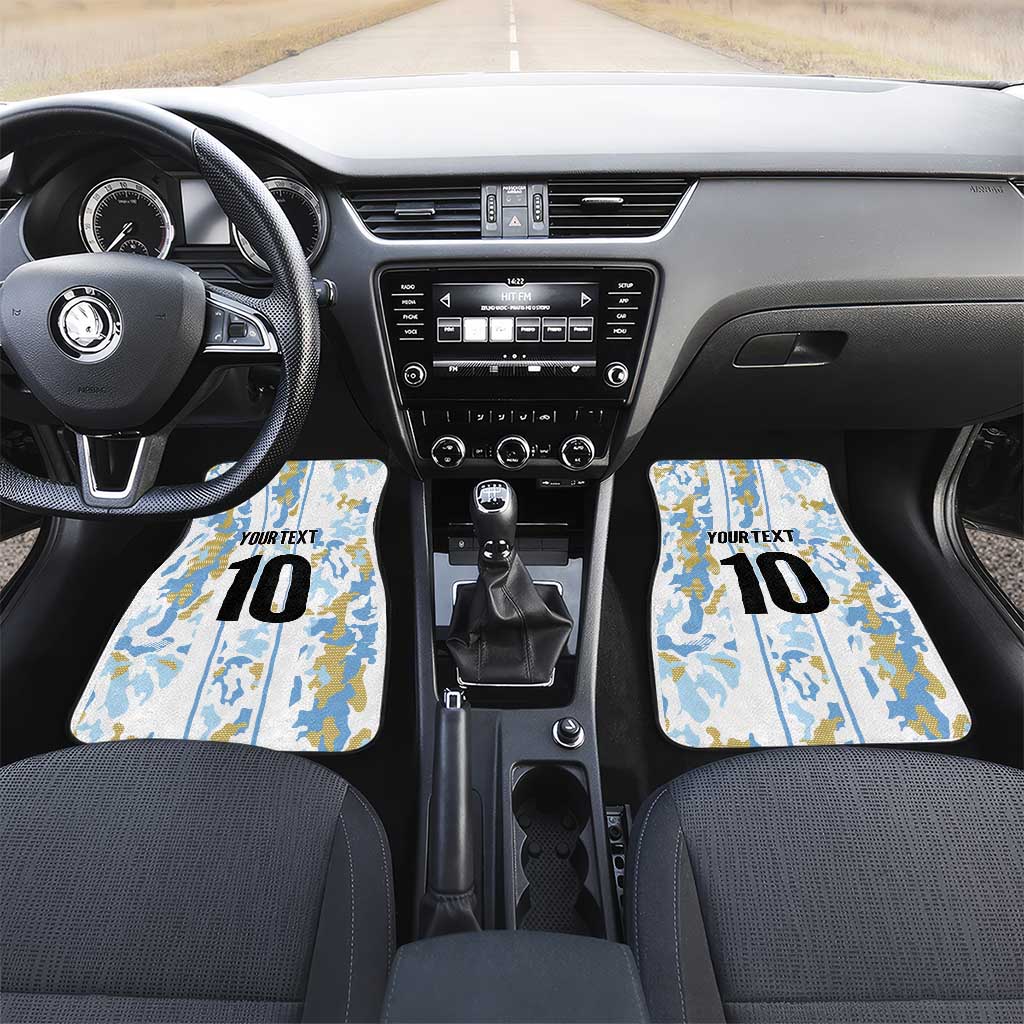 Custom Argentina Football Car Mats Vamos La Albiceleste Camouflage Style - Wonder Print Shop