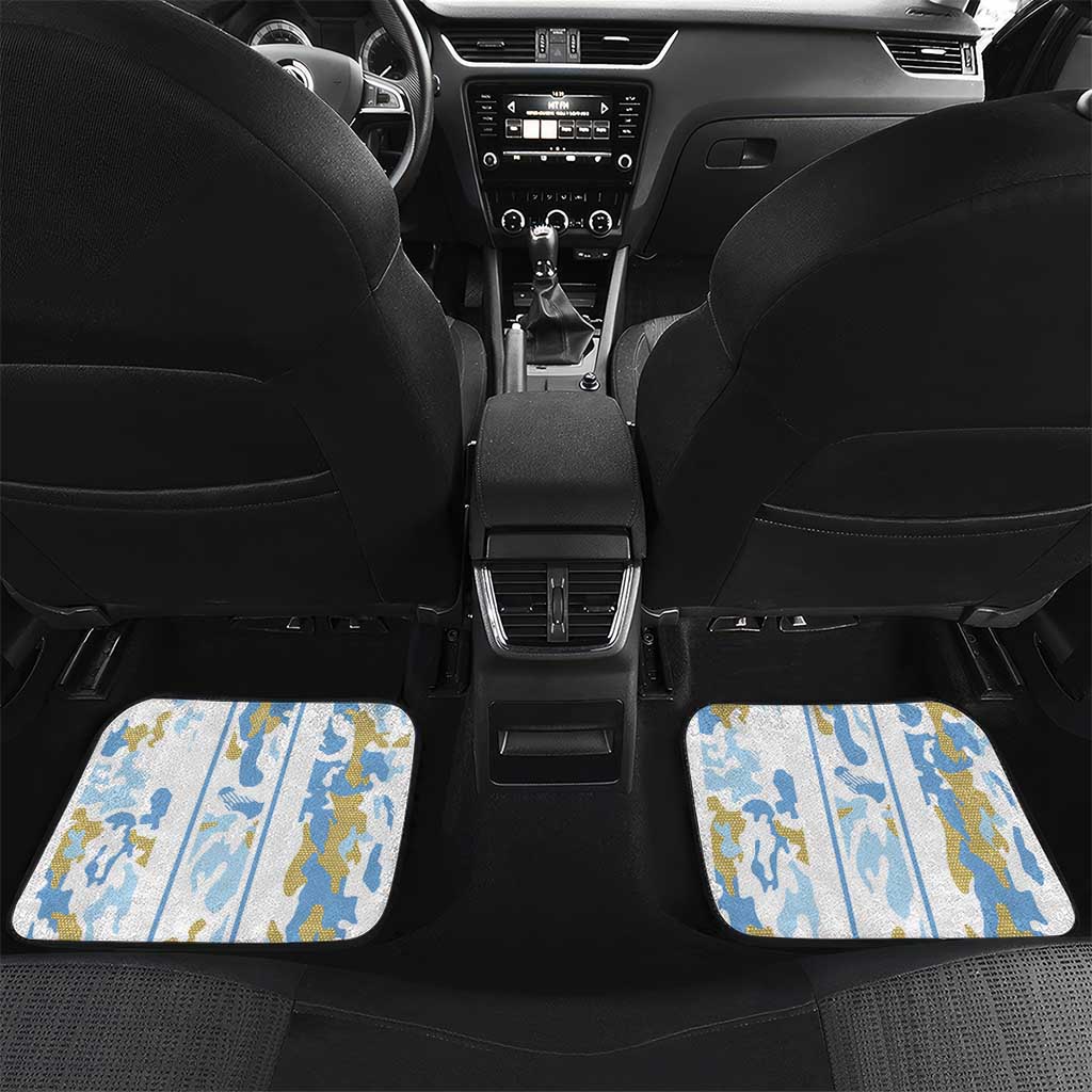 Custom Argentina Football Car Mats Vamos La Albiceleste Camouflage Style - Wonder Print Shop