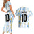 Custom Argentina Football Couples Matching Short Sleeve Bodycon Dress and Hawaiian Shirt Vamos La Albiceleste Camouflage Style - Wonder Print Shop