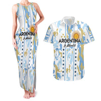 Custom Argentina Football Couples Matching Tank Maxi Dress and Hawaiian Shirt Vamos La Albiceleste Camouflage Style - Wonder Print Shop