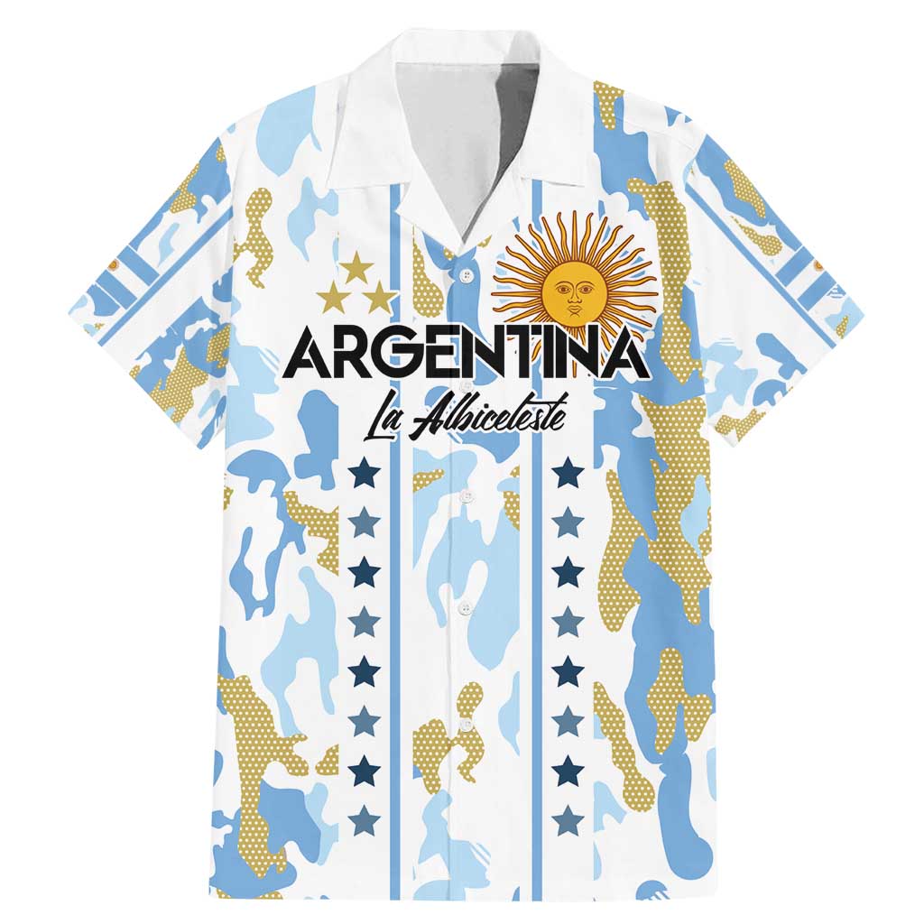 Custom Argentina Football Family Matching Mermaid Dress and Hawaiian Shirt Vamos La Albiceleste Camouflage Style - Wonder Print Shop