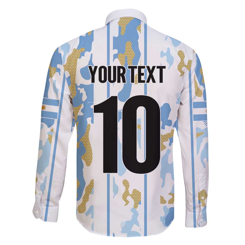 Custom Argentina Football Family Matching Off Shoulder Maxi Dress and Hawaiian Shirt Vamos La Albiceleste Camouflage Style - Wonder Print Shop