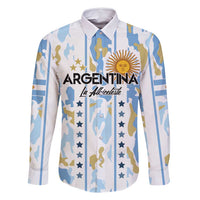 Custom Argentina Football Family Matching Summer Maxi Dress and Hawaiian Shirt Vamos La Albiceleste Camouflage Style - Wonder Print Shop