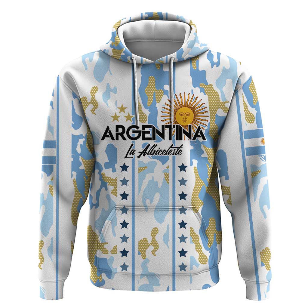 Custom Argentina Football Hoodie Vamos La Albiceleste Camouflage Style - Wonder Print Shop