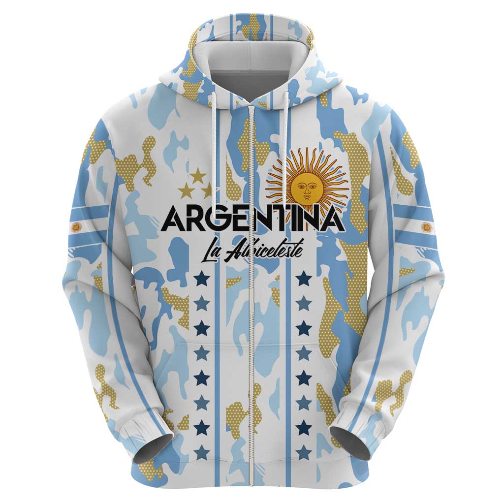 Custom Argentina Football Hoodie Vamos La Albiceleste Camouflage Style - Wonder Print Shop