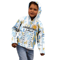 Custom Argentina Football Kid Hoodie Vamos La Albiceleste Camouflage Style - Wonder Print Shop