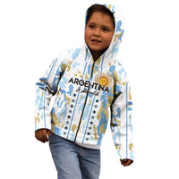 Custom Argentina Football Kid Hoodie Vamos La Albiceleste Camouflage Style - Wonder Print Shop