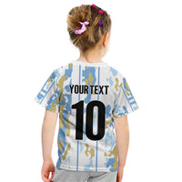 Custom Argentina Football Kid T Shirt Vamos La Albiceleste Camouflage Style - Wonder Print Shop