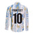 Custom Argentina Football Long Sleeve Button Shirt Vamos La Albiceleste Camouflage Style - Wonder Print Shop