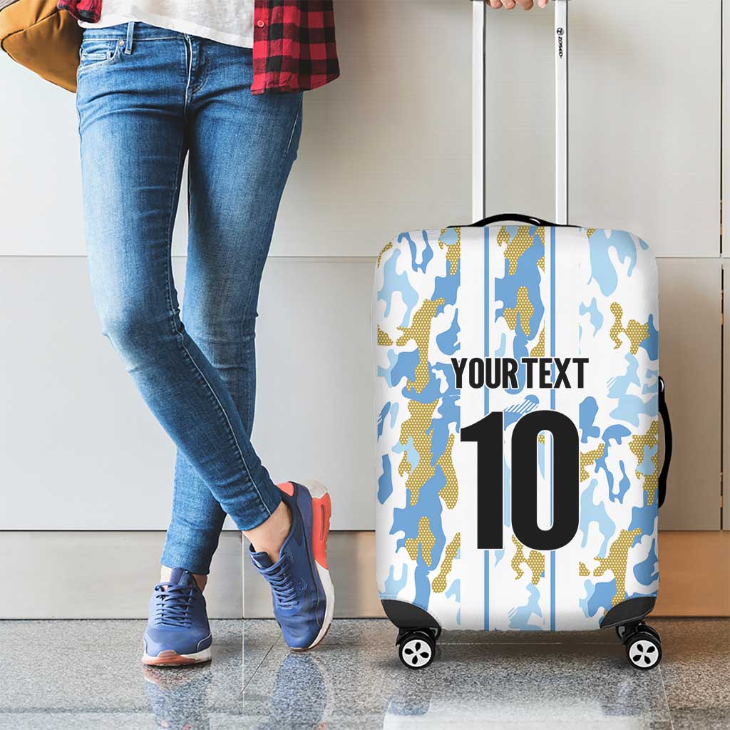 Custom Argentina Football Luggage Cover Vamos La Albiceleste Camouflage Style - Wonder Print Shop