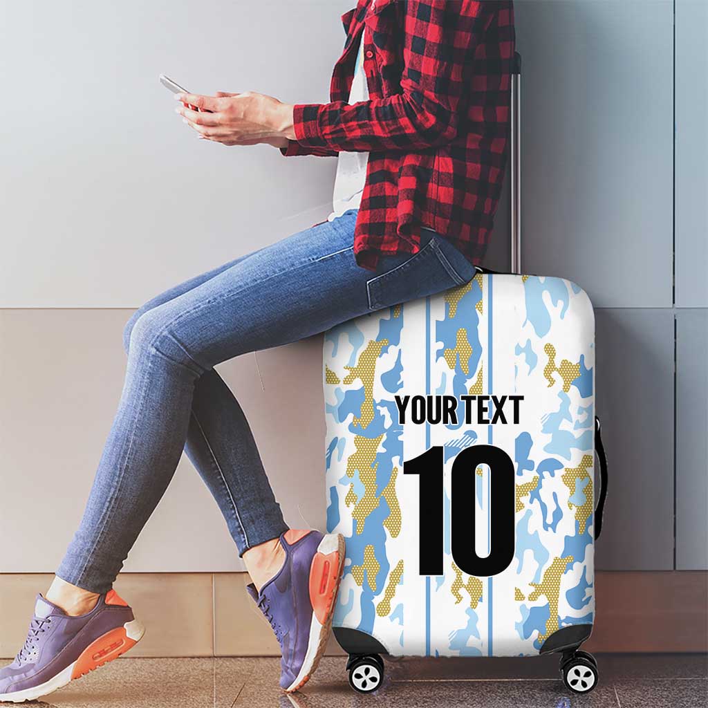 Custom Argentina Football Luggage Cover Vamos La Albiceleste Camouflage Style - Wonder Print Shop