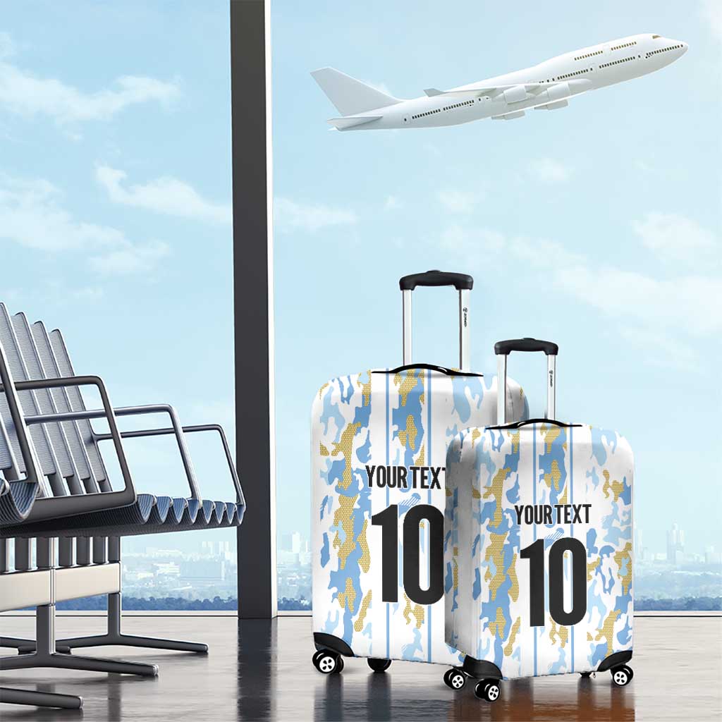 Custom Argentina Football Luggage Cover Vamos La Albiceleste Camouflage Style - Wonder Print Shop