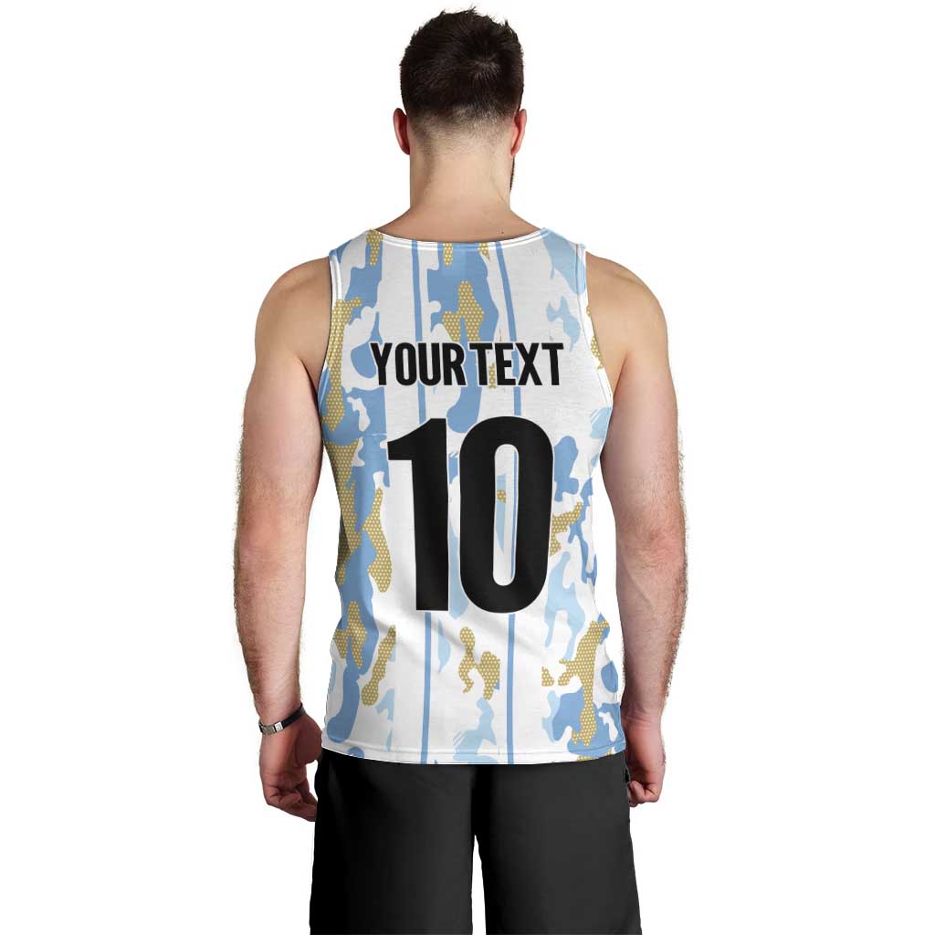 Custom Argentina Football Men Tank Top Vamos La Albiceleste Camouflage Style - Wonder Print Shop