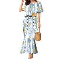 Custom Argentina Football Mermaid Dress Vamos La Albiceleste Camouflage Style - Wonder Print Shop