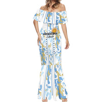 Custom Argentina Football Mermaid Dress Vamos La Albiceleste Camouflage Style - Wonder Print Shop