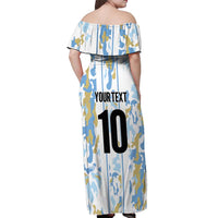 Custom Argentina Football Off Shoulder Maxi Dress Vamos La Albiceleste Camouflage Style - Wonder Print Shop