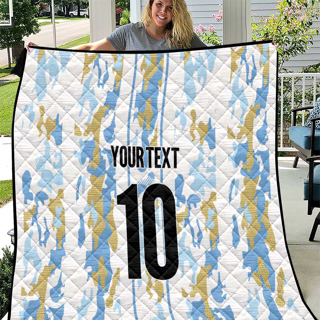 Custom Argentina Football Quilt Vamos La Albiceleste Camouflage Style - Wonder Print Shop