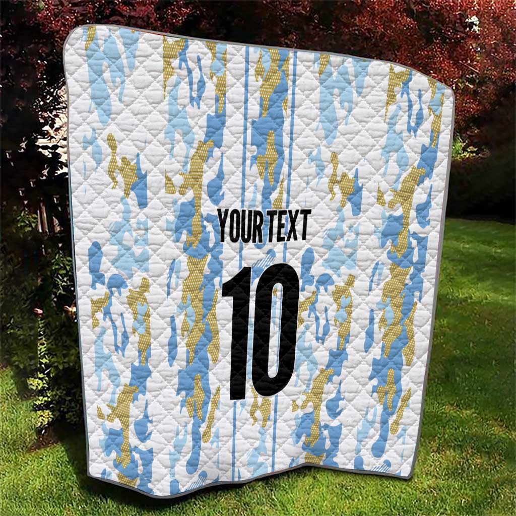 Custom Argentina Football Quilt Vamos La Albiceleste Camouflage Style - Wonder Print Shop
