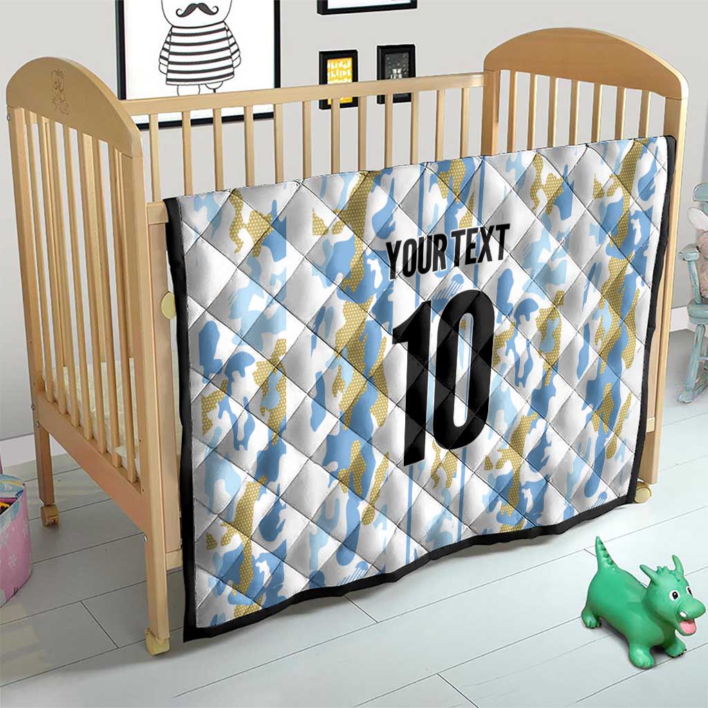 Custom Argentina Football Quilt Vamos La Albiceleste Camouflage Style - Wonder Print Shop
