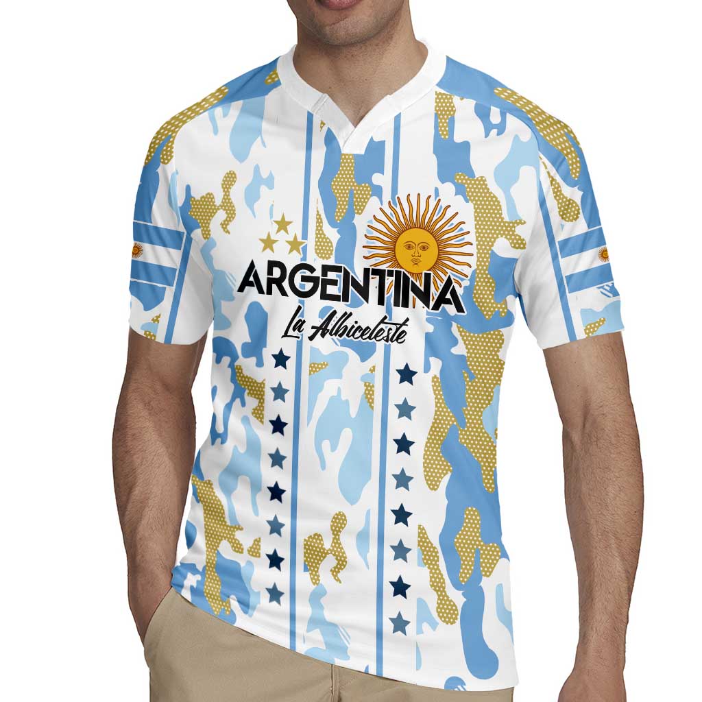 Custom Argentina Football Rugby Jersey Vamos La Albiceleste Camouflage Style - Wonder Print Shop
