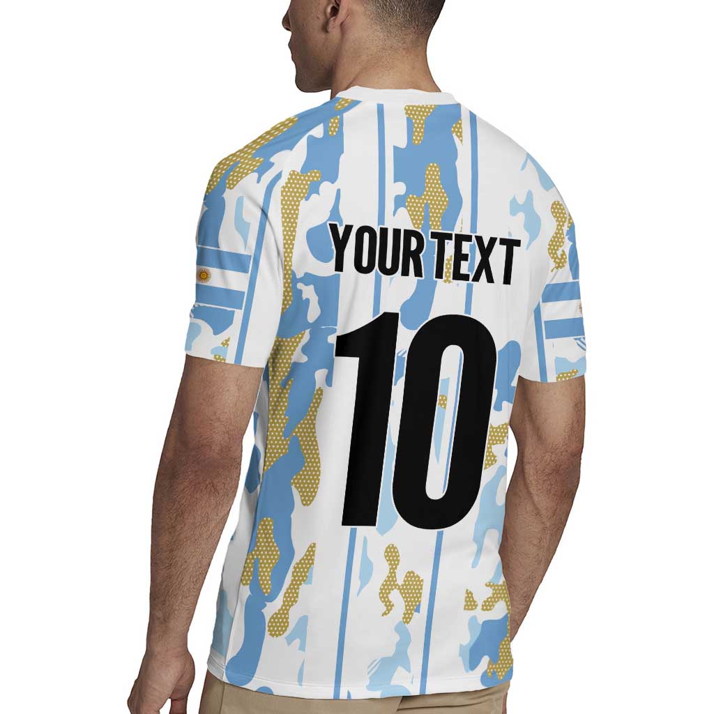 Custom Argentina Football Rugby Jersey Vamos La Albiceleste Camouflage Style - Wonder Print Shop