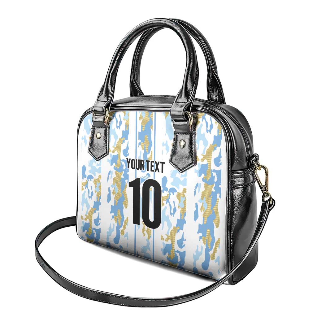 Custom Argentina Football Shoulder Handbag Vamos La Albiceleste Camouflage Style