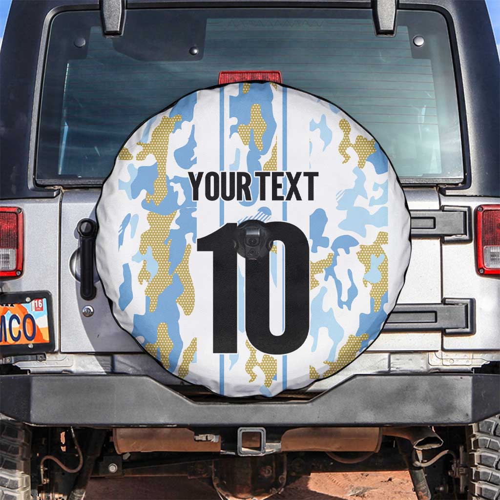 Custom Argentina Football Spare Tire Cover Vamos La Albiceleste Camouflage Style - Wonder Print Shop