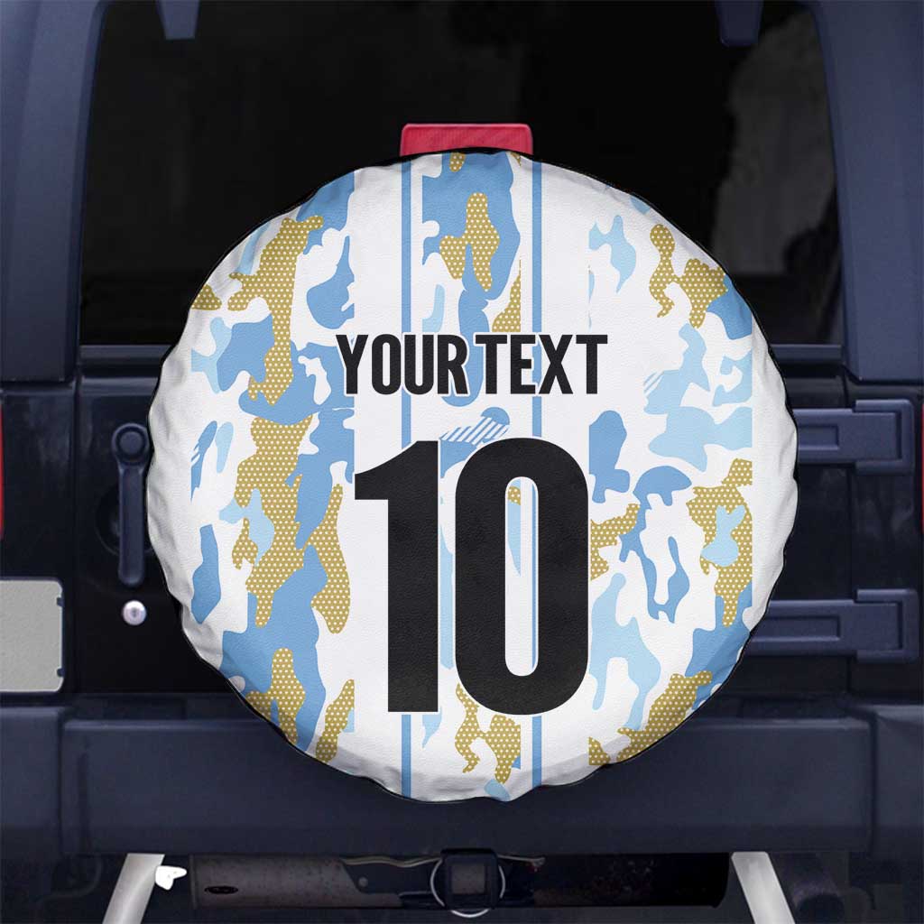 Custom Argentina Football Spare Tire Cover Vamos La Albiceleste Camouflage Style - Wonder Print Shop