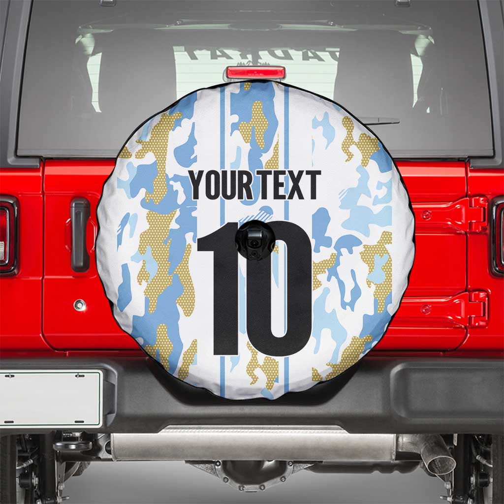 Custom Argentina Football Spare Tire Cover Vamos La Albiceleste Camouflage Style - Wonder Print Shop