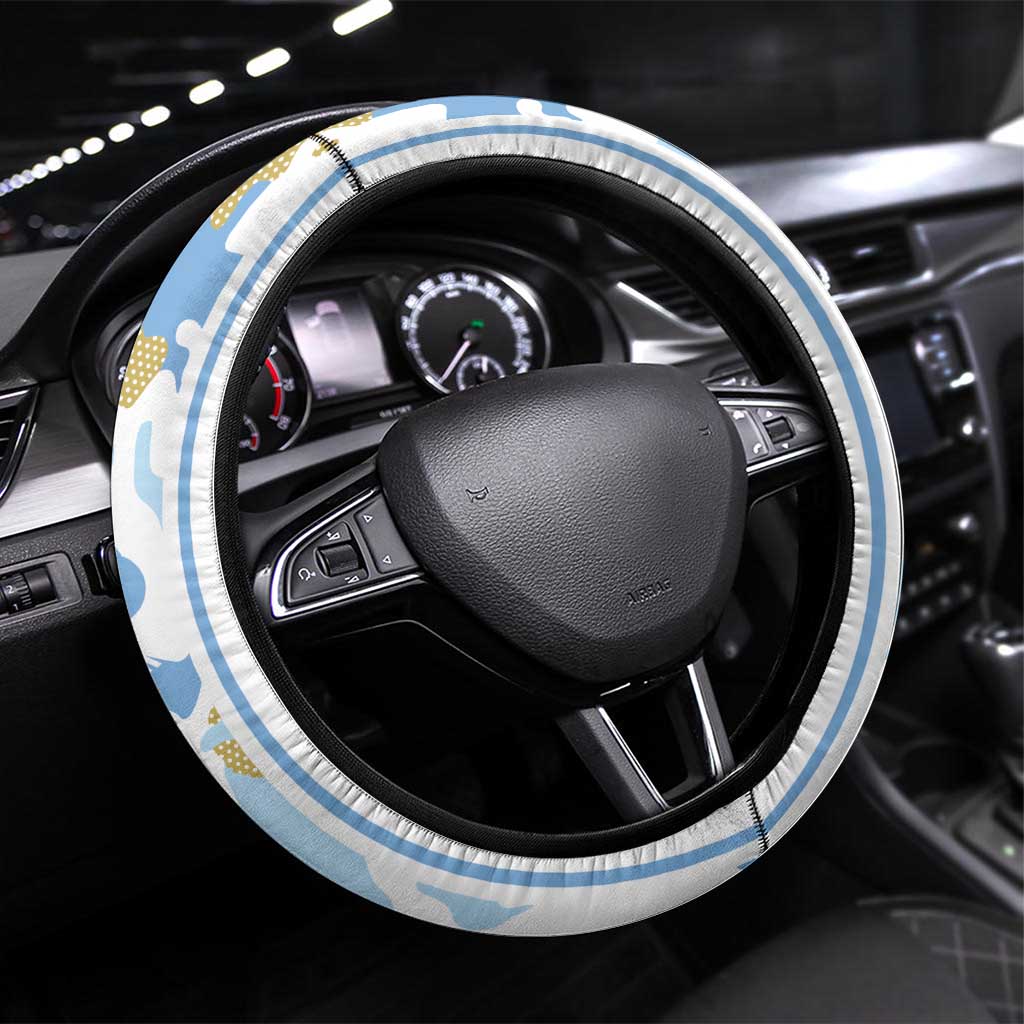 Argentina Football Steering Wheel Cover Vamos La Albiceleste Camouflage Style - Wonder Print Shop