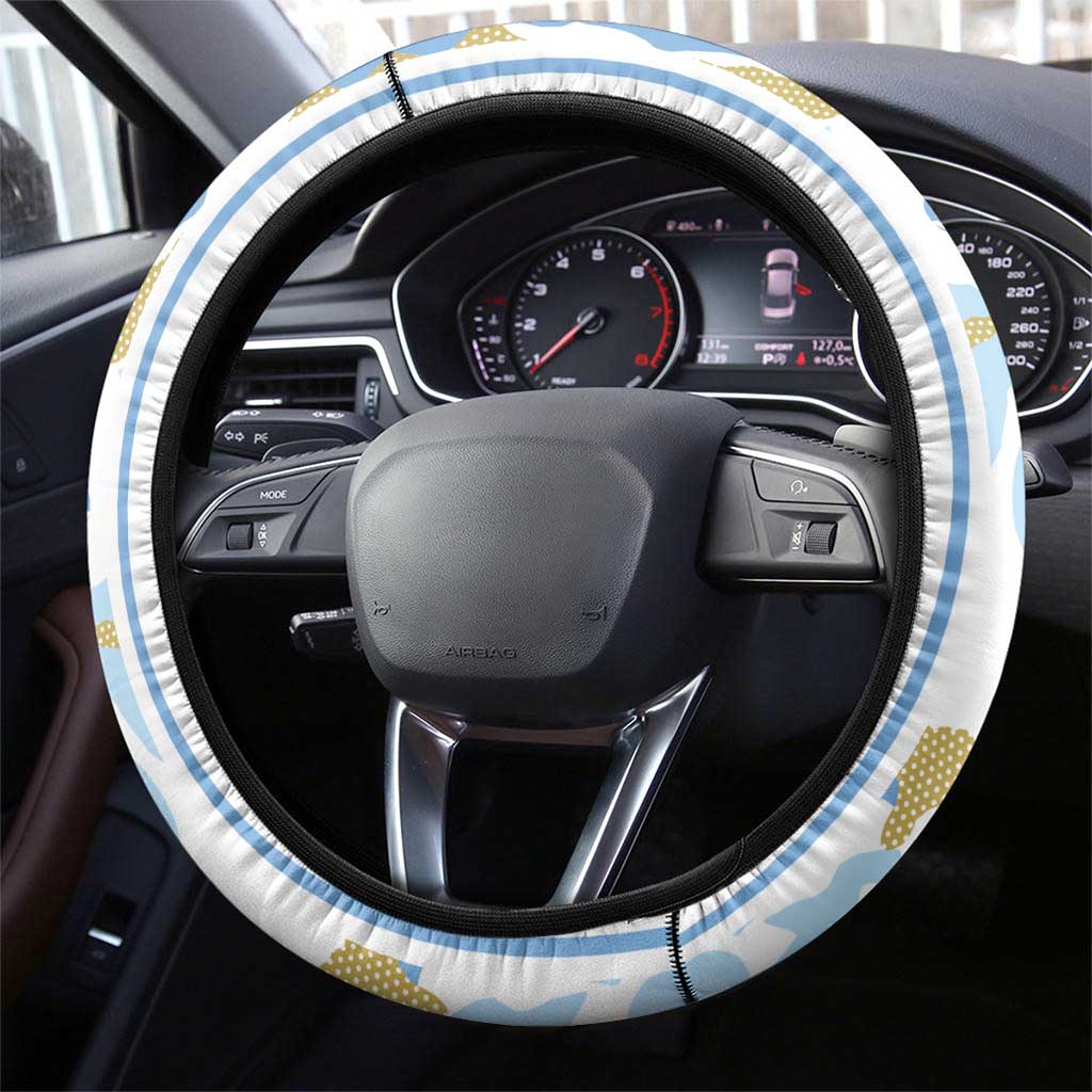Argentina Football Steering Wheel Cover Vamos La Albiceleste Camouflage Style - Wonder Print Shop