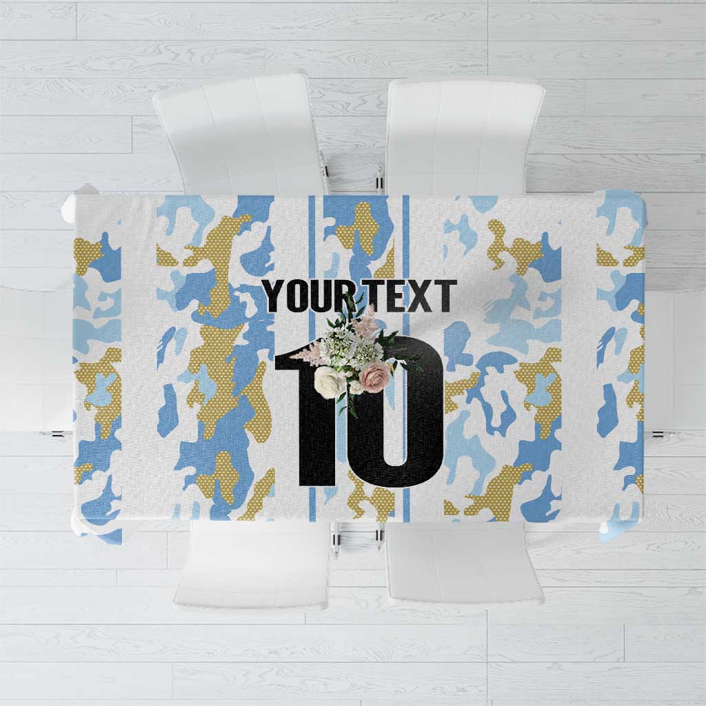 Custom Argentina Football Tablecloth Vamos La Albiceleste Camouflage Style - Wonder Print Shop