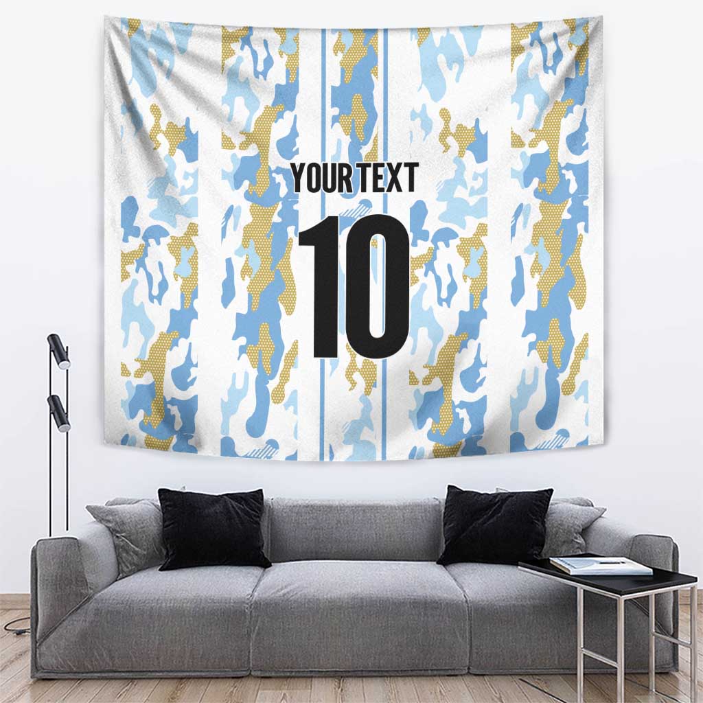Custom Argentina Football Tapestry Vamos La Albiceleste Camouflage Style - Wonder Print Shop