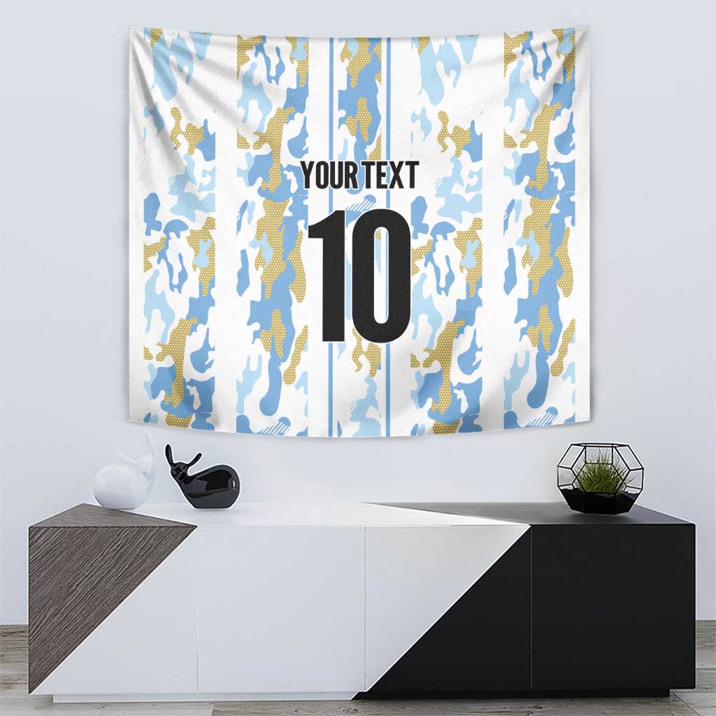 Custom Argentina Football Tapestry Vamos La Albiceleste Camouflage Style - Wonder Print Shop