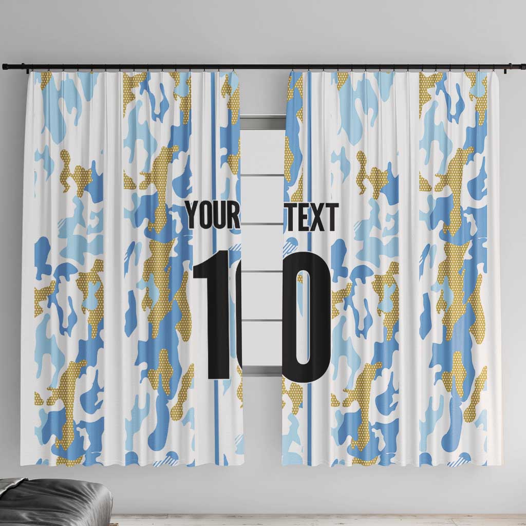 Custom Argentina Football Window Curtain Vamos La Albiceleste Camouflage Style - Wonder Print Shop