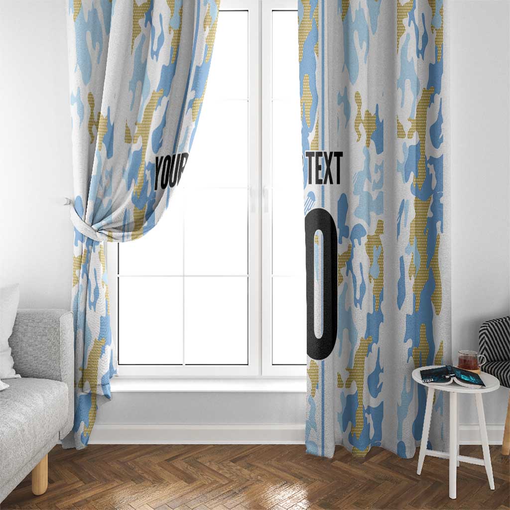 Custom Argentina Football Window Curtain Vamos La Albiceleste Camouflage Style - Wonder Print Shop