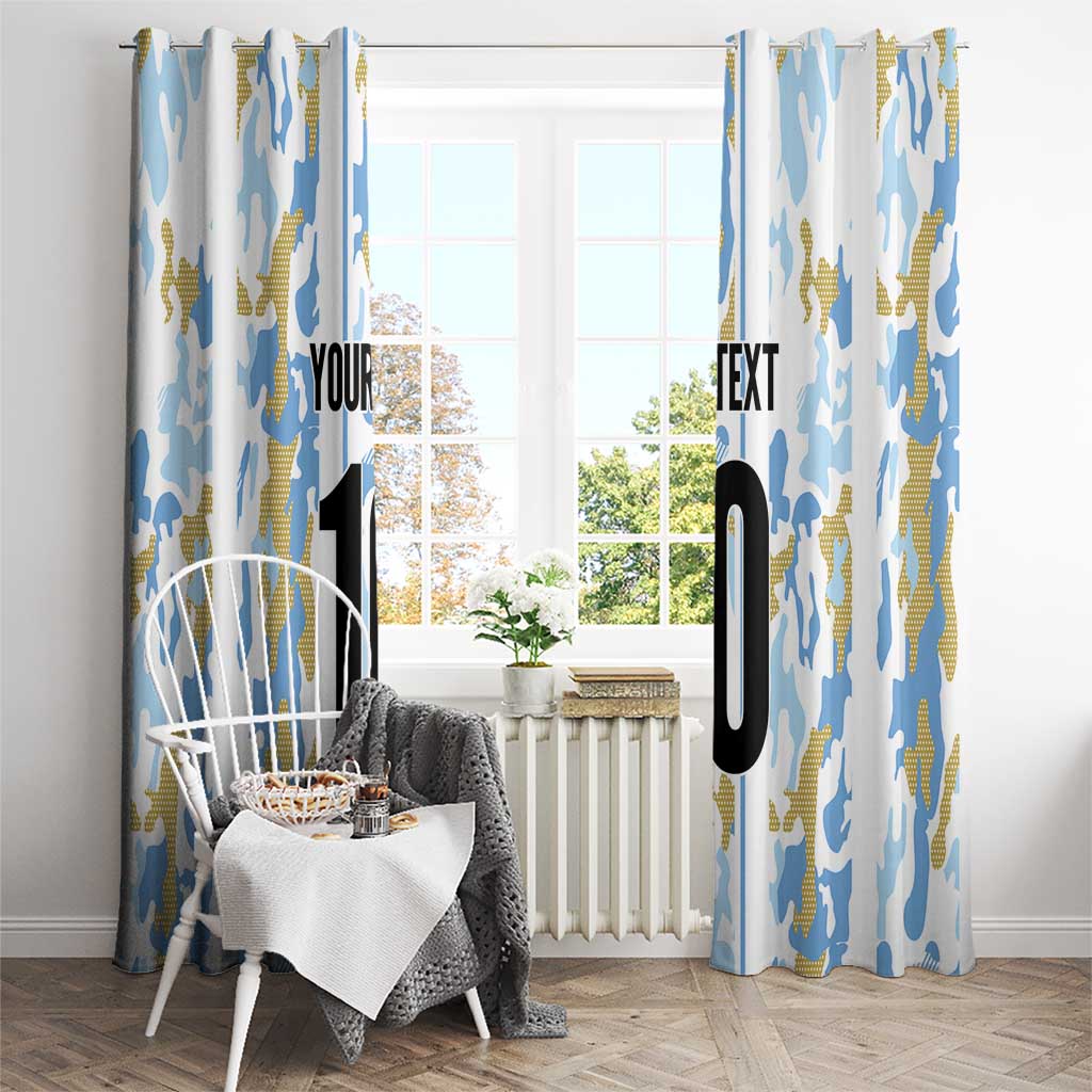 Custom Argentina Football Window Curtain Vamos La Albiceleste Camouflage Style - Wonder Print Shop