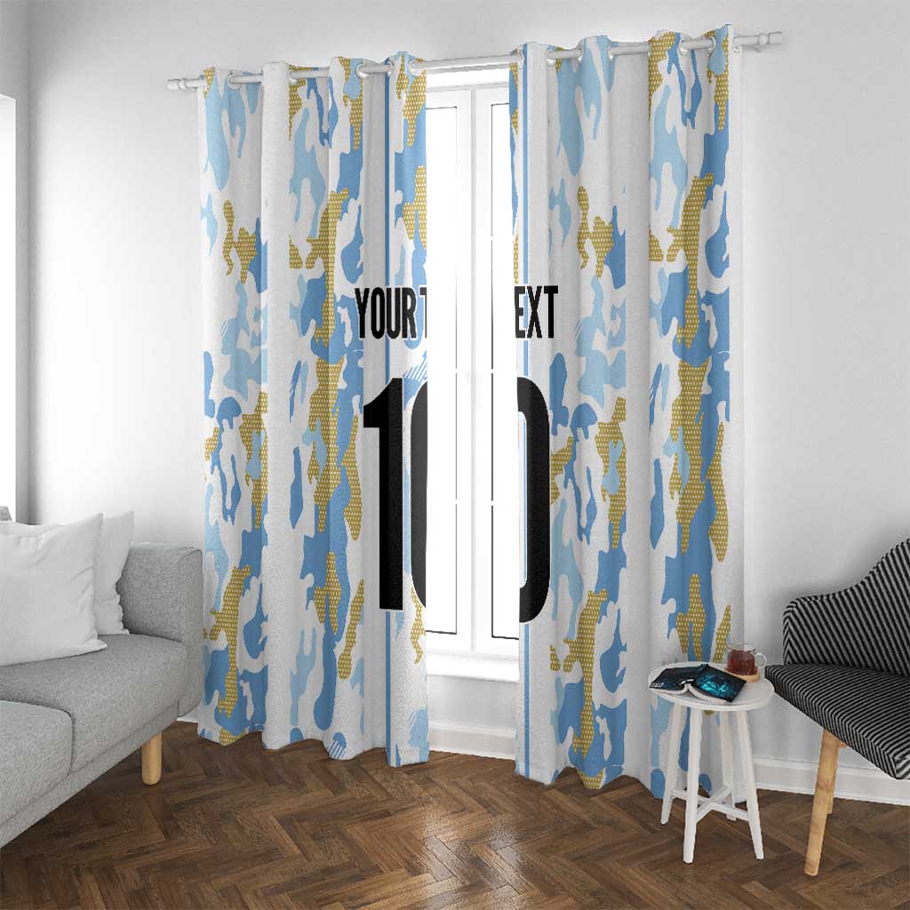 Custom Argentina Football Window Curtain Vamos La Albiceleste Camouflage Style - Wonder Print Shop