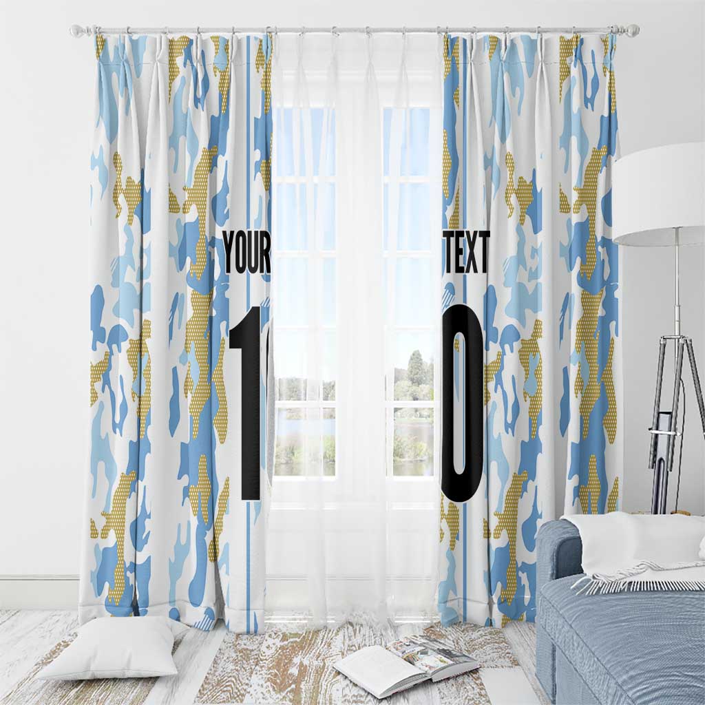 Custom Argentina Football Window Curtain Vamos La Albiceleste Camouflage Style - Wonder Print Shop