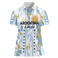 Custom Argentina Football Women Polo Shirt Vamos La Albiceleste Camouflage Style - Wonder Print Shop