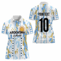 Custom Argentina Football Women Polo Shirt Vamos La Albiceleste Camouflage Style - Wonder Print Shop